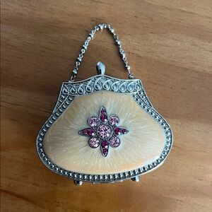 Party Lite Tea Light Holder Coin Purse Jeweled Mirror
